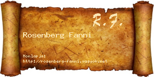 Rosenberg Fanni névjegykártya