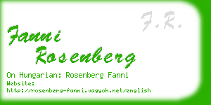 fanni rosenberg business card